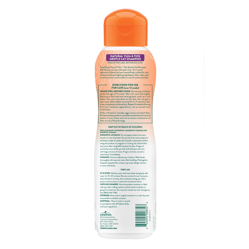 Buy now TropiClean Gentle Flea Shampoo for Cats, Flea and Tick Prevention for Cats, Powerful & Natural Defense, Made in USA, 12 oz. at indiglob india