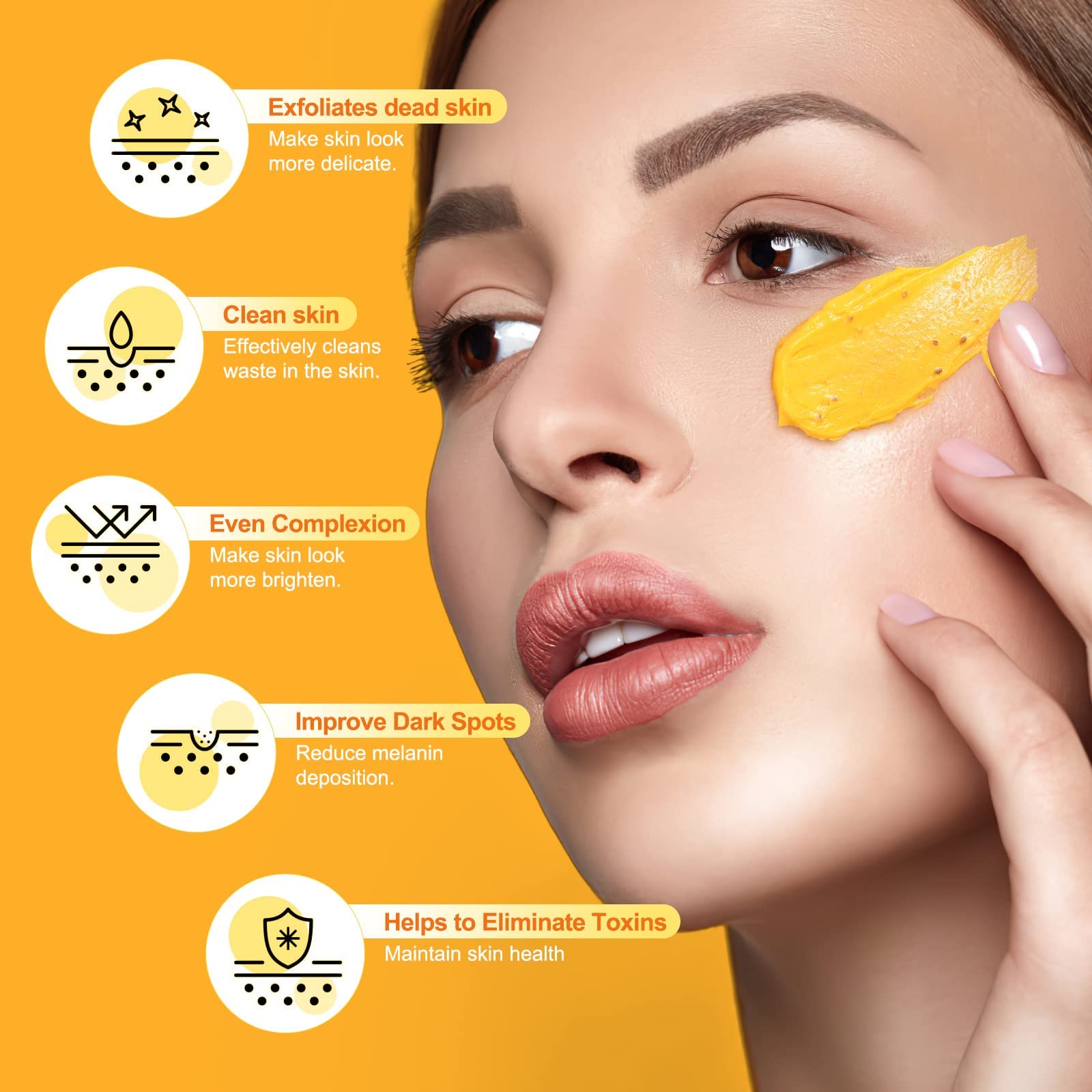 Buy now Vitamin C and Turmeric Face Scrub Cream Organics Microdermabrasion Facial Scrub Exfoliating Clears Blackheads Improve Dark Spot Acne with Strawberry Extract Exfoliator 130g/4.5oz at indiglob india