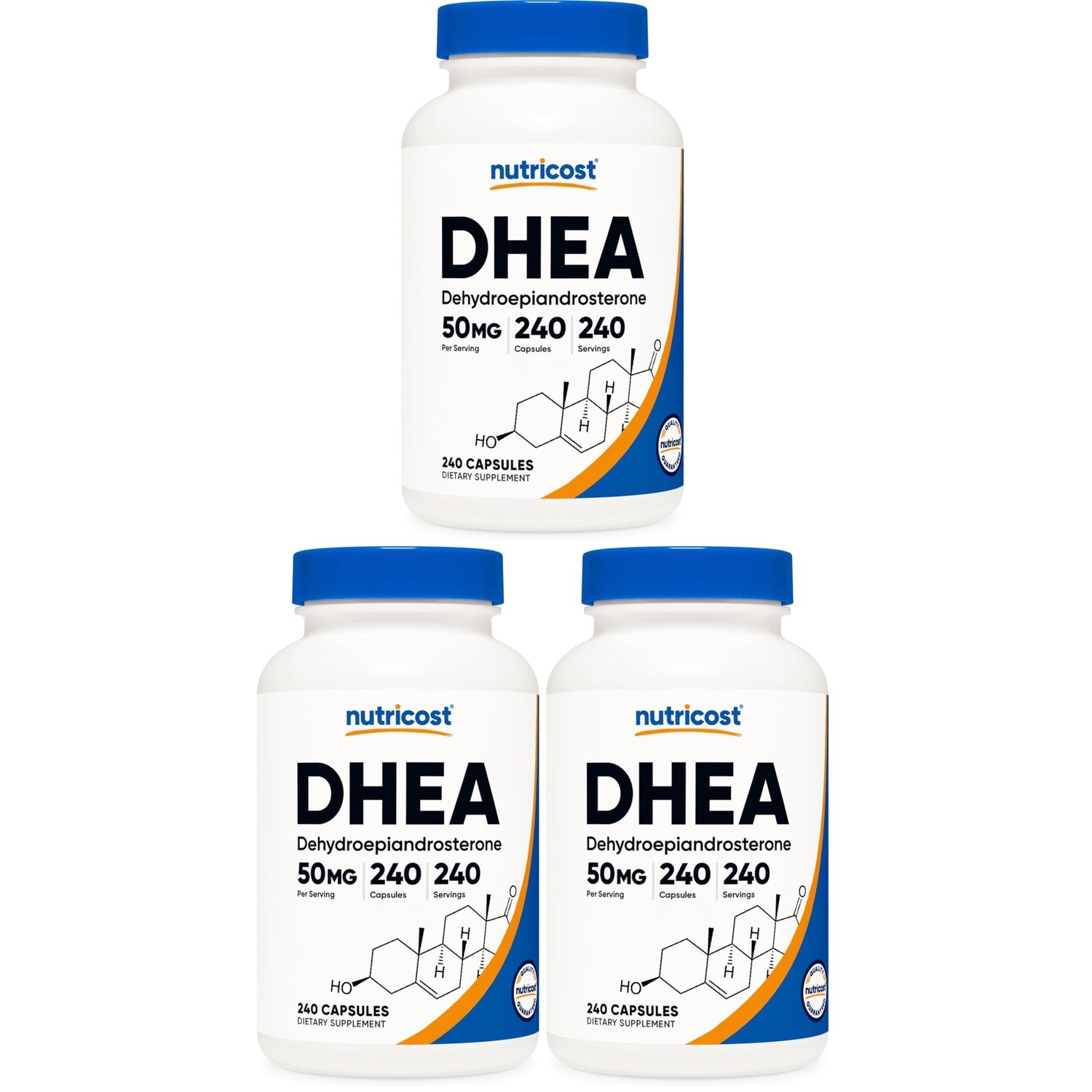Nutricost DHEA 50mg, 240 Capsules, Gluten Free, Soy Free Supplement | GMO-Free