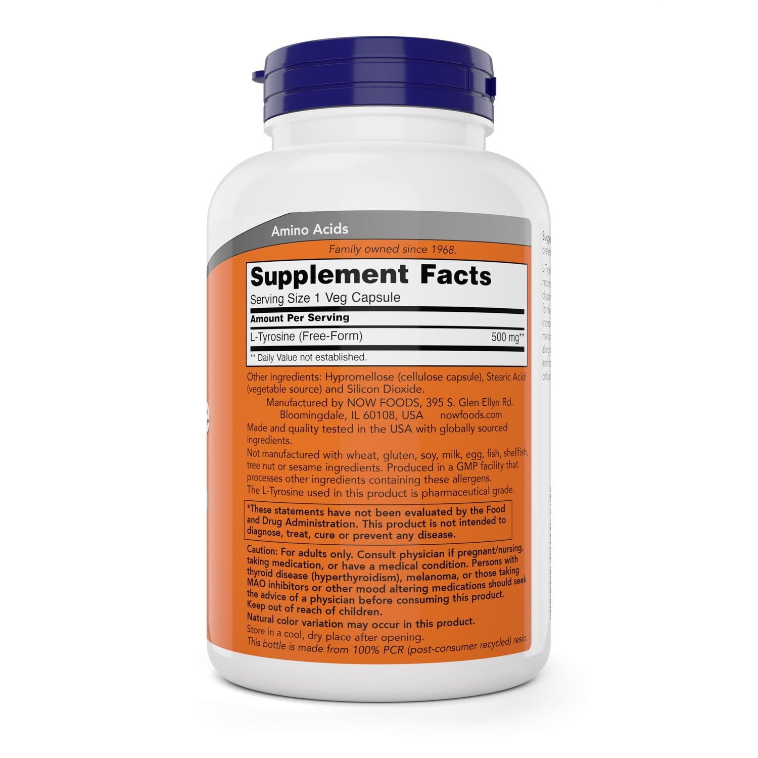 Buy now Now Foods L-Tyrosine 500mg, 300 Capsules - Non GMO - Supports Mental Alertness - 500 mg Caps - Free Form Supplement at indiglob india