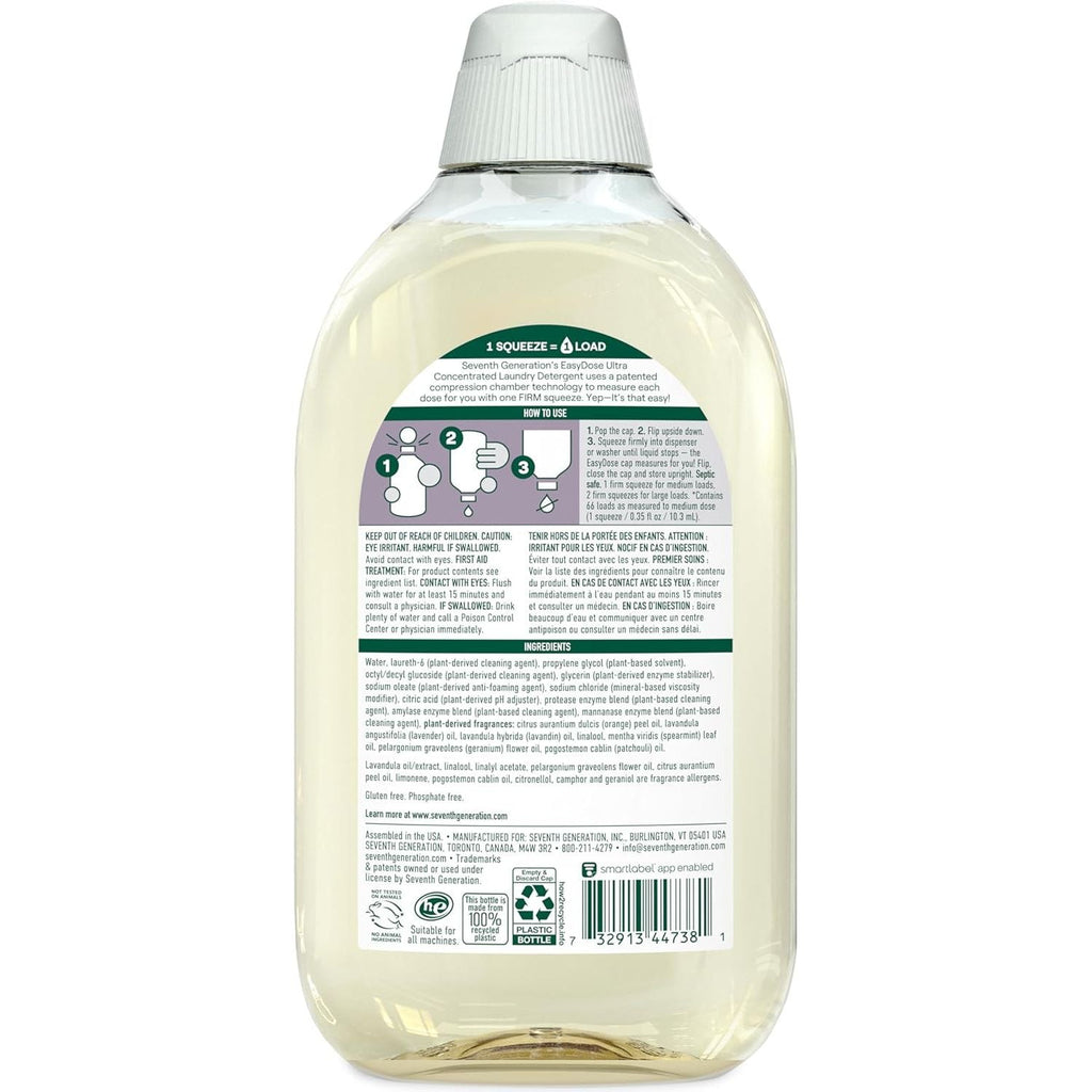 Buy now Seventh Generation EasyDose Laundry Detergent Fresh Lavender Ultra Concentrated Washing Detergent 23 oz at indiglob india