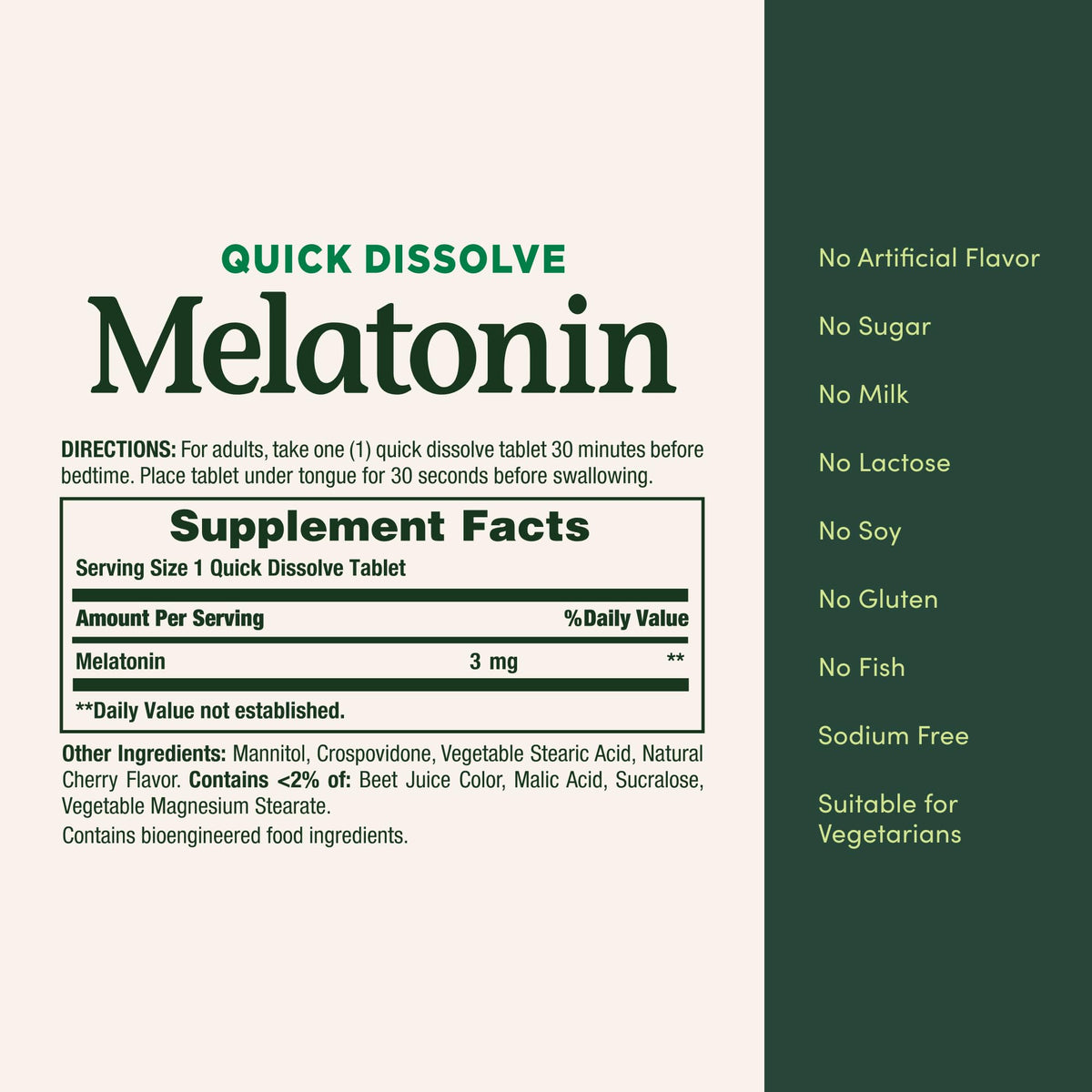 Nature's Bounty Melatonin, 3mg, 120 Quick Dissolve Tablets