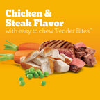 Pedigree Tender Bites Dry Dog Food, Chicken & Steak, 14 lb