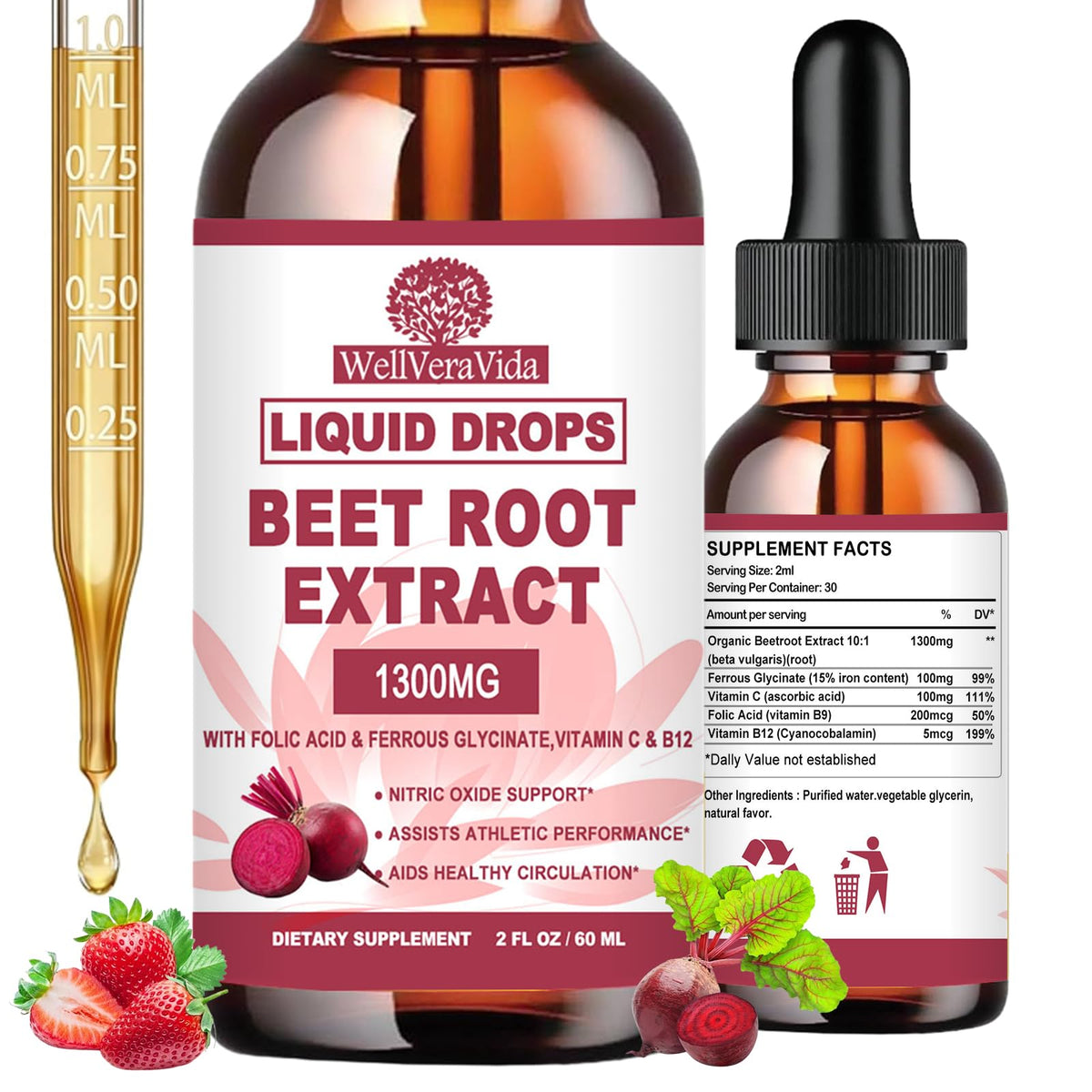 Beet Root Supplement Liquid Drops, Beet Root Capsules & Powder Alternative