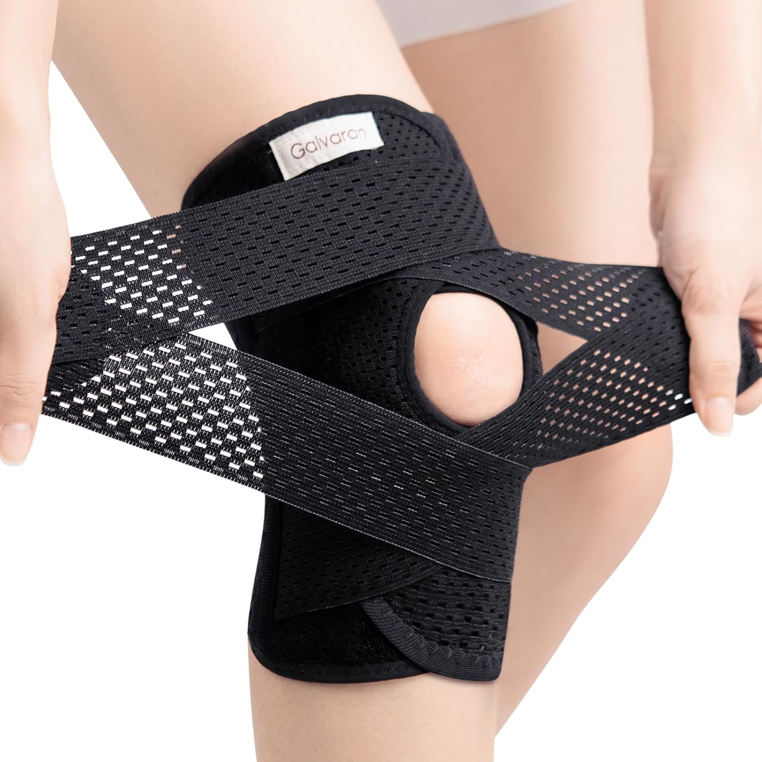 Buy now Galvaran Knee Brace with Side Stabilizers for Meniscal Tear Knee Pain ACL MCL Arthritis Injuries Recovery, Breathable Adjustable Knee Support for Men and Women Large Black at indiglob india