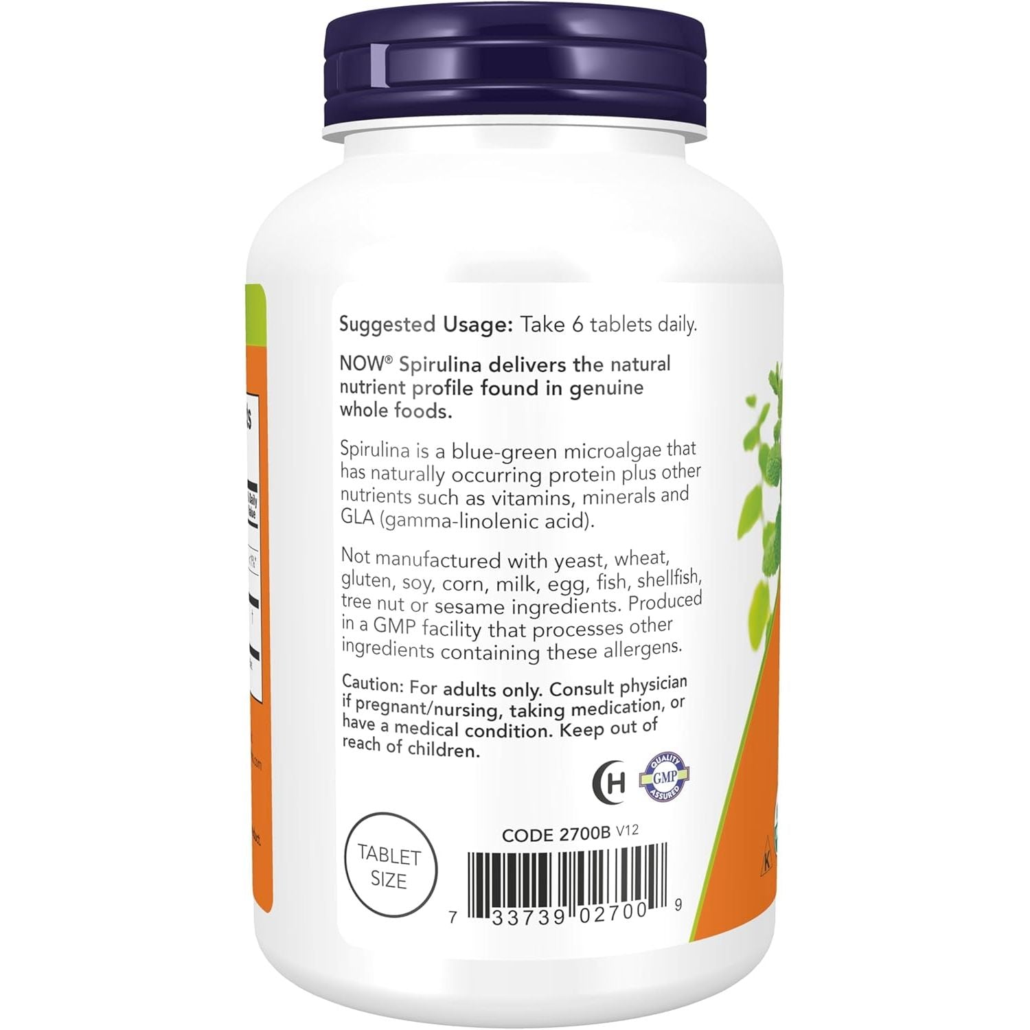 Buy now NOW Foods Supplements, Organic Spirulina 500 mg with Vitamins, Minerals and GLA (Gamma-Linolenic Acid), 500 Tablets at indiglob india