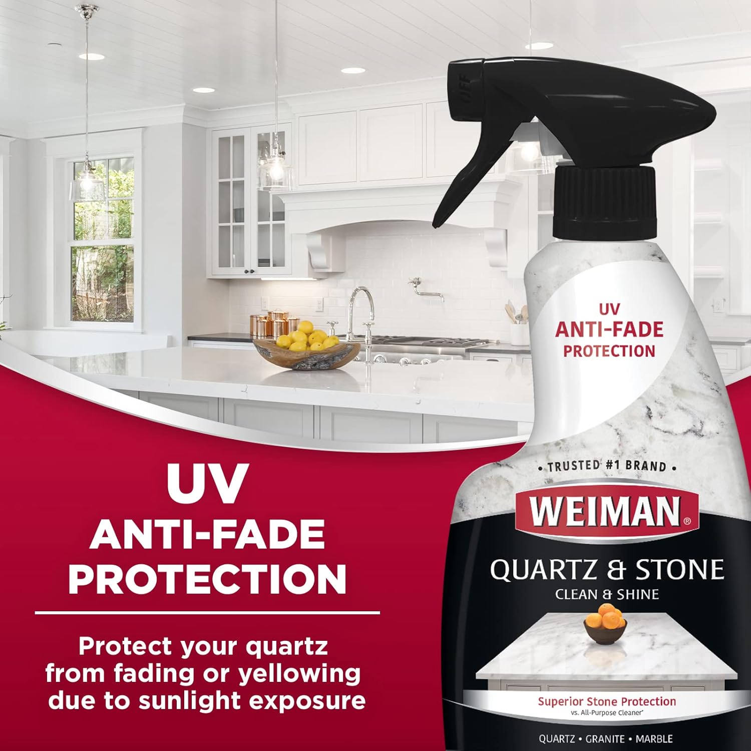 Buy now Weiman Quartz Countertop Cleaner and Polish (2 Pack w/Micro Towel) Clean and Shine Your Quartz Countertops Islands and Stone Surfaces with Ultra Violet Protection at indiglob india