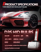 Buy now Torchbeam D3S HID Bulbs, 6000K Cool White, 35W 66340 42403 42302 (42403C1) Replace HID Xenon Bulbs, (Not fit Halogen Assembly), Pack of 2 at indiglob india