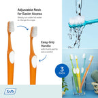 Buy now TePe Supreme Toothbrush, Soft Bristle Toothbrush, Tapered Brush Head for Sensitive Teeth and Gum Care, Adult, 3 Pack at indiglob india