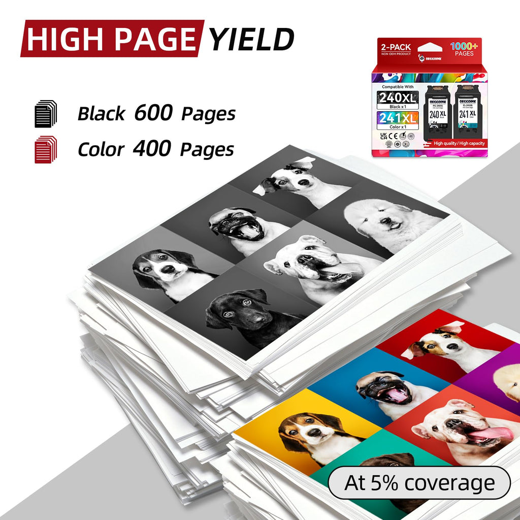 240XL 241XL Ink Cartridges Compatible for Canon 240XL 241XL Combo Pack