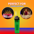 Lot Classic Disposable Lighter Soft Flame Kitchen Lighter - Newly Improve Quality Upgraded, Perfect Strike Every Time - Lighters in Assorted Colors, Pocket Style - Pack of 50