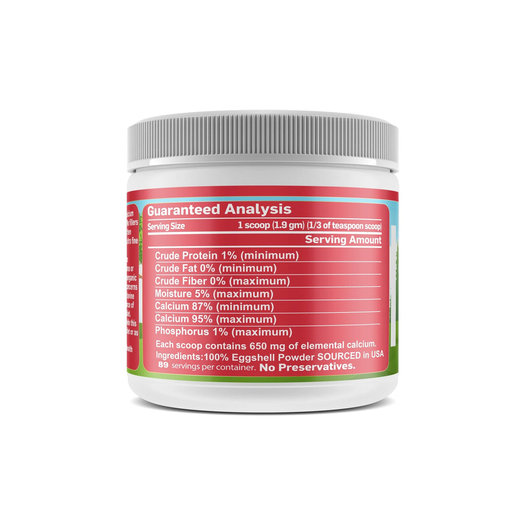 Calcium for Dogs and Cats - Fine Eggshell Powder - Strong Hip & Joint Supplement for Dogs and Cats- Dietary Supplement - No Additives - Pet's Friend Eggshellent Calcium 6oz