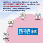 Vitalitown Magnesium Complex Supplement 500mg - NSF Certified Magnesium Glycinate, Malate, Taurate & Citrate - Chelated High Absorption & Gentle on Stomach - Vegan Non-GMO 240 Capsules