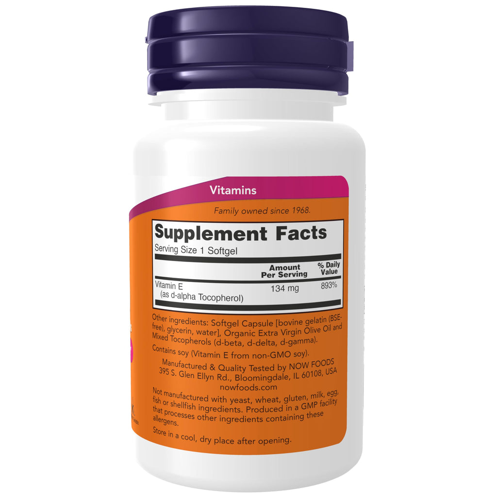 Buy now NOW Foods Supplements, Vitamin E-200 IU Mixed Tocopherols, Antioxidant Protection*, 100 Softgels at indiglob india