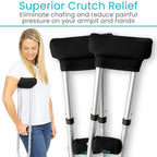 Vive Premium Crutch Pads & Hand Grips - Comfortable, Breathable