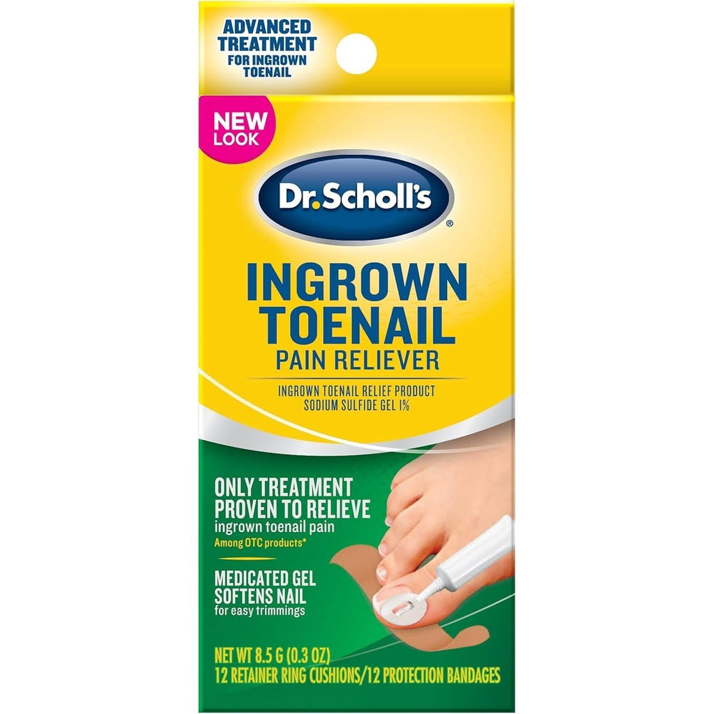 Buy now Dr. Scholl's Ingrown Toenail Pain Reliever, 1 kit, (w/ Gel, 12 retainer rings & 12 protection bandages) (Pack of 2) at indiglob india