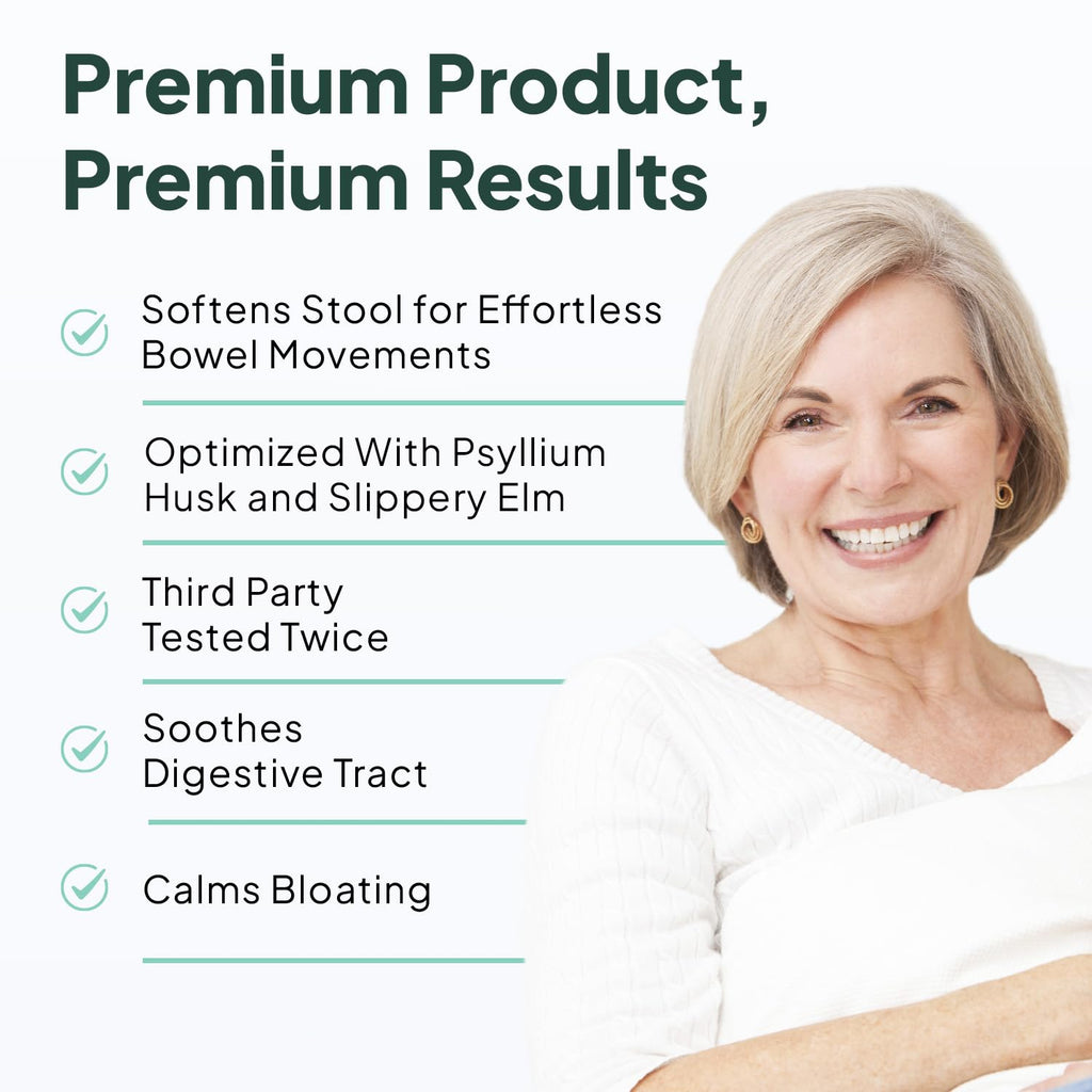 Organics Ocean Better Fiber - Daily Fiber Supplement - Soften Stool for Effortless Bowel Movements - with Psyllium Husk and Slippery Elm - 3 Bottles
