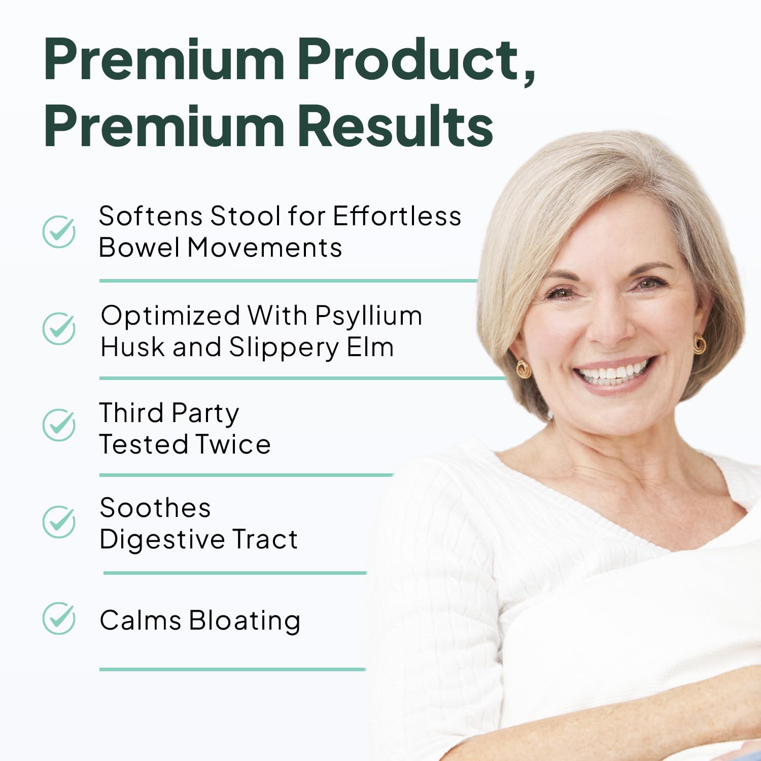 Organics Ocean Better Fiber - Daily Fiber Supplement - Soften Stool for Effortless Bowel Movements - with Psyllium Husk and Slippery Elm - 3 Bottles