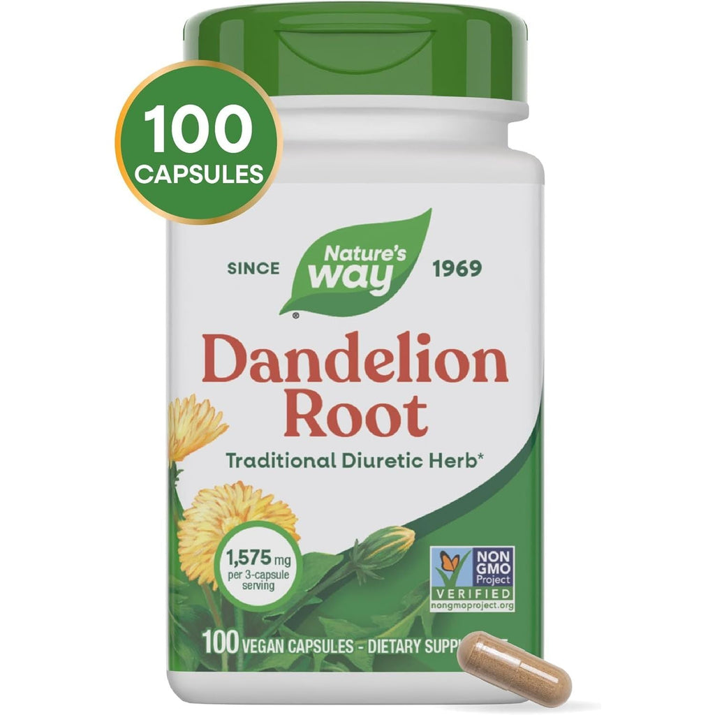 Buy now Nature's Way Dandelion Root, Traditional Diuretic Herb*, Vegan Dandelion Root Capsules, 100 Count (Packaging May Vary) at indiglob india