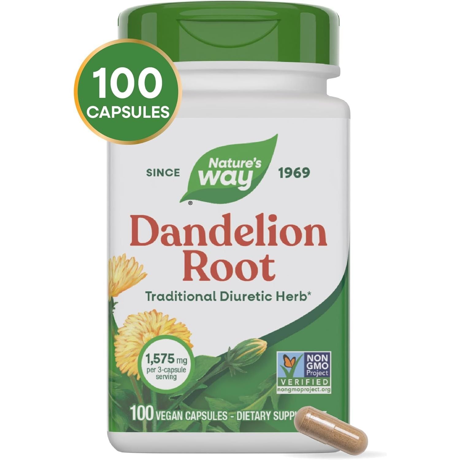 Buy now Nature's Way Dandelion Root, Traditional Diuretic Herb*, Vegan Dandelion Root Capsules, 100 Count (Packaging May Vary) at indiglob india
