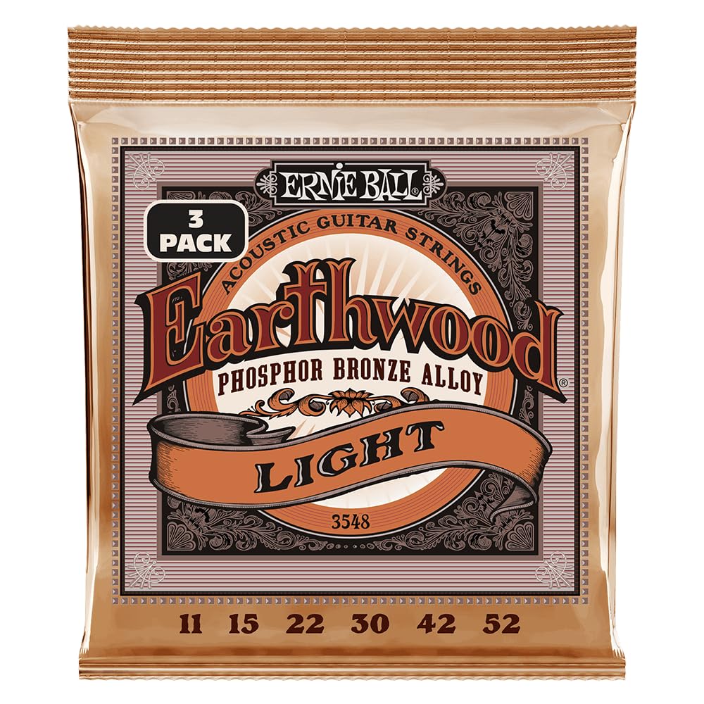 Buy now Ernie Ball Earthwood Medium Light Phosphor Bronze Acoustic Guitar Strings, 12-54 Gauge (P02146) at indiglob india