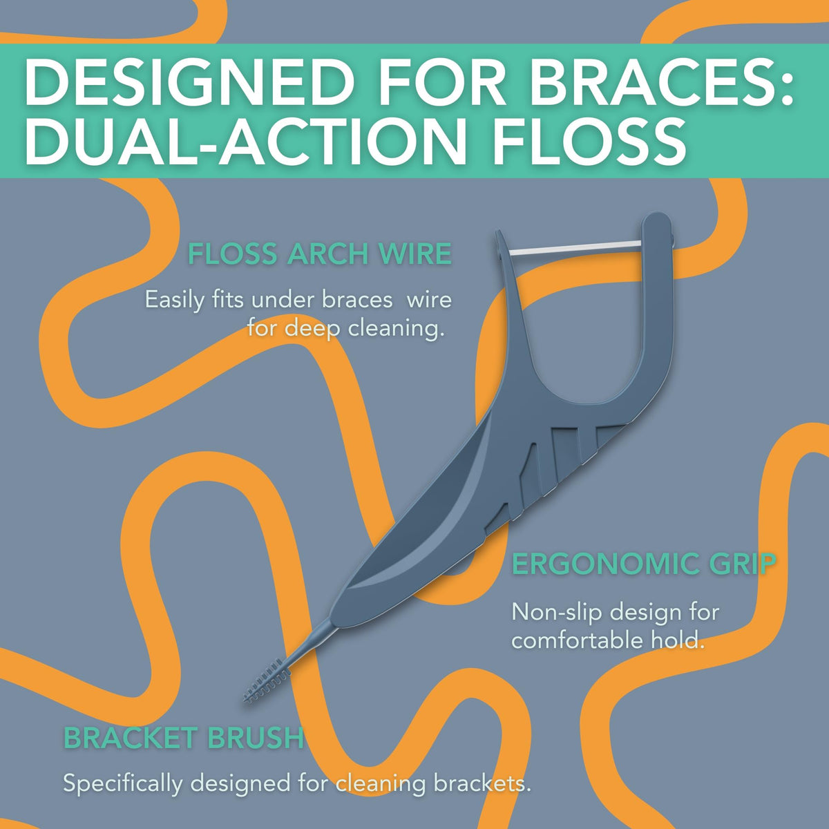 Floss Picks for Braces, 200 Count – Flossers with Slim Threader & Bracket Brush – Easy Daily Oral Care for Braces