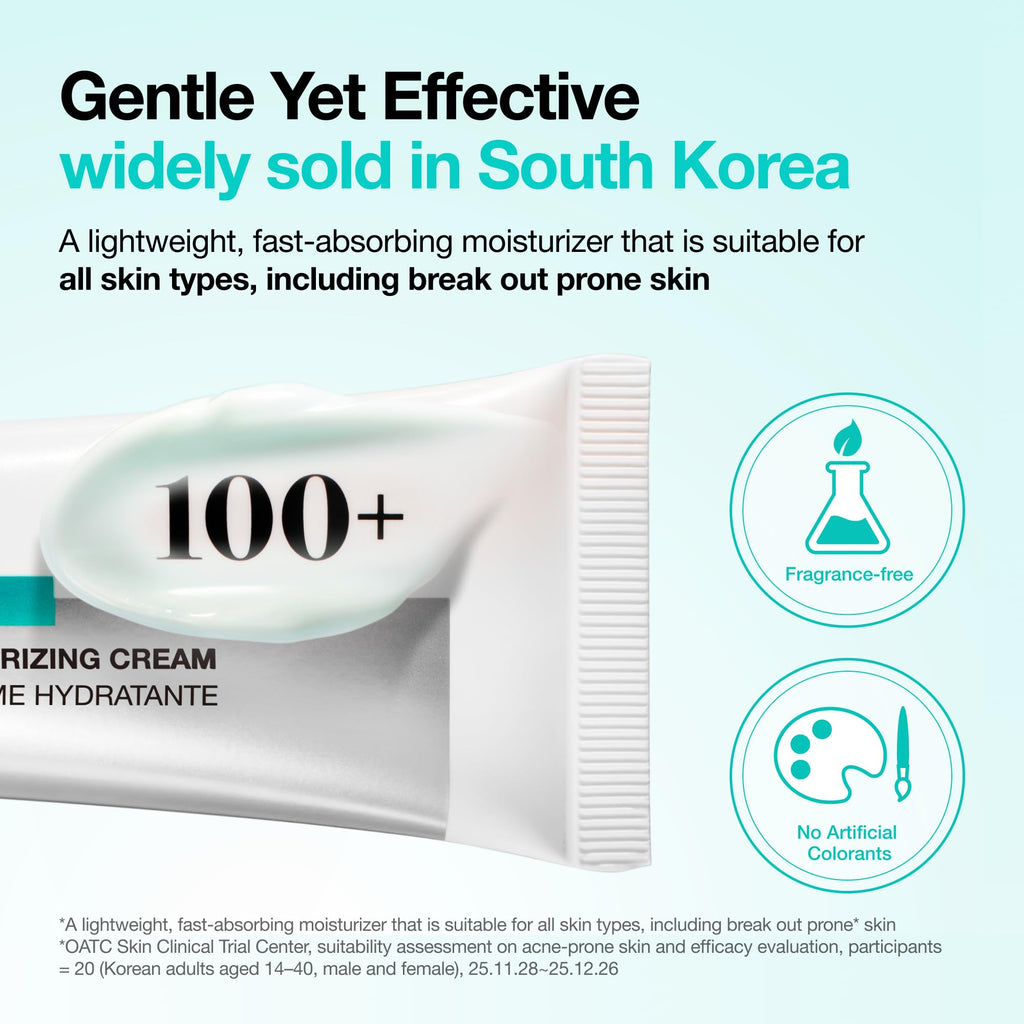 Anua PDRN Hyaluronic Acid 100 Moisturizing Cream, 2.02 fl oz | Lightweight, Non-Greasy Hydrating Face Moisturizer with Salmon DNA for Glass Skin, Korean Skincare