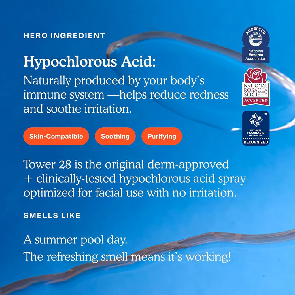 Buy now Tower 28 SOS Daily Rescue Facial Spray - Hypochlorous Acid Spray to Help Reduce Redness, Calm Irritation + Alleviate Flare-Ups - Purifying Travel Size Face Toner - Everyday Skin Care Essential (1 oz) at indiglob india