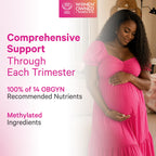 Pink Stork Total Prenatal + DHA, Vegan, No Fishy Burps, 60 Count, Berry | Methylfolate, Vegan DHA, Non-Constipating Iron, Choline, Vitamin B12 | Clean Label Purity Award, Made in USA