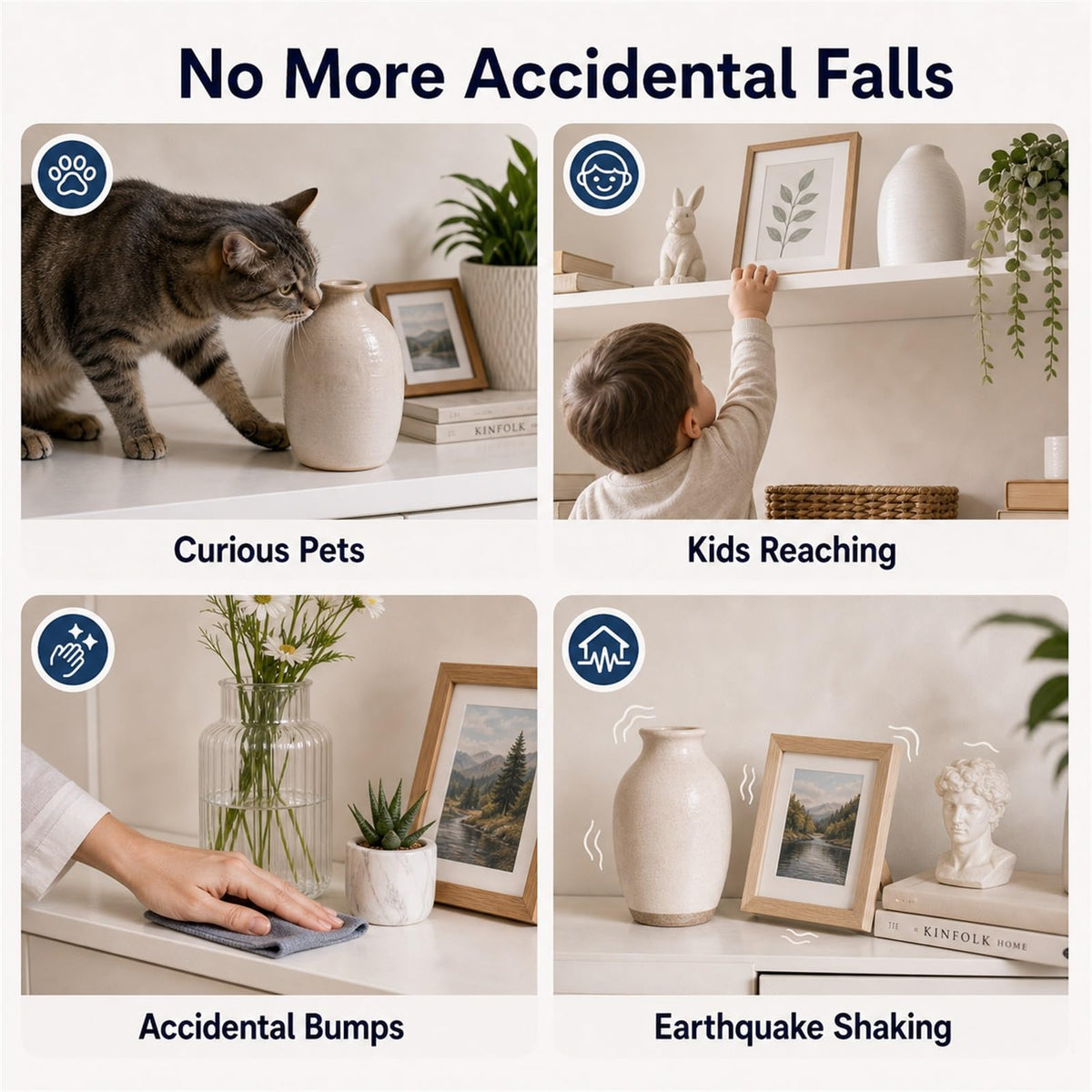 6.4 oz Clear Exhibit Gel for Museum – Removable & Reusable Earthquake Putty with Strong Hold, Adhesive Wax Securing Collectibles, Decor, Antiques, Glass Items, Prevent Shifting & Falling, No Residue