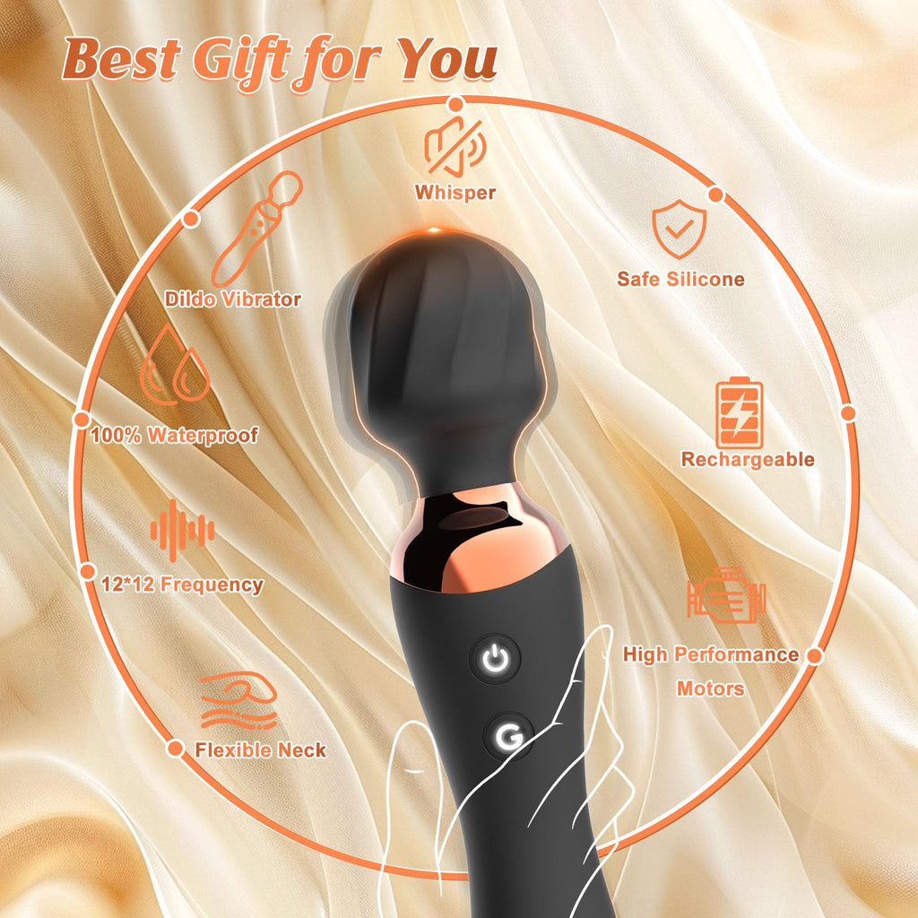 Dual-Ended Wand Vibrator, Dildo Vibrators Adult Sex Toys for Women