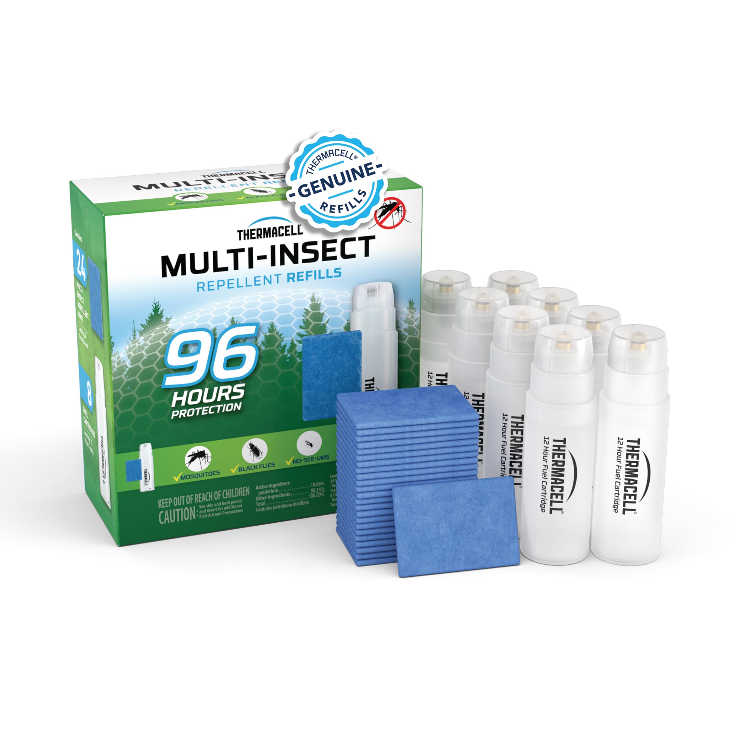 Buy now Thermacell Mosquito Repellent Refills; Provide 120 Hours of Protection; Contain 30 Repellent Mats, 10 Fuel Cartridges; Compatible with Any Fuel-Powered Mosquito Repeller Product 96 Hour Multi-Insect at indiglob india