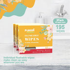 Buy now Flushable Butt Wipes Individually Wrapped Feminine Wipes for Women & Adults with Jasmine Scent, Vitamin-E & Aloe for at-Home Use (65 Count, pack of 3) at indiglob india