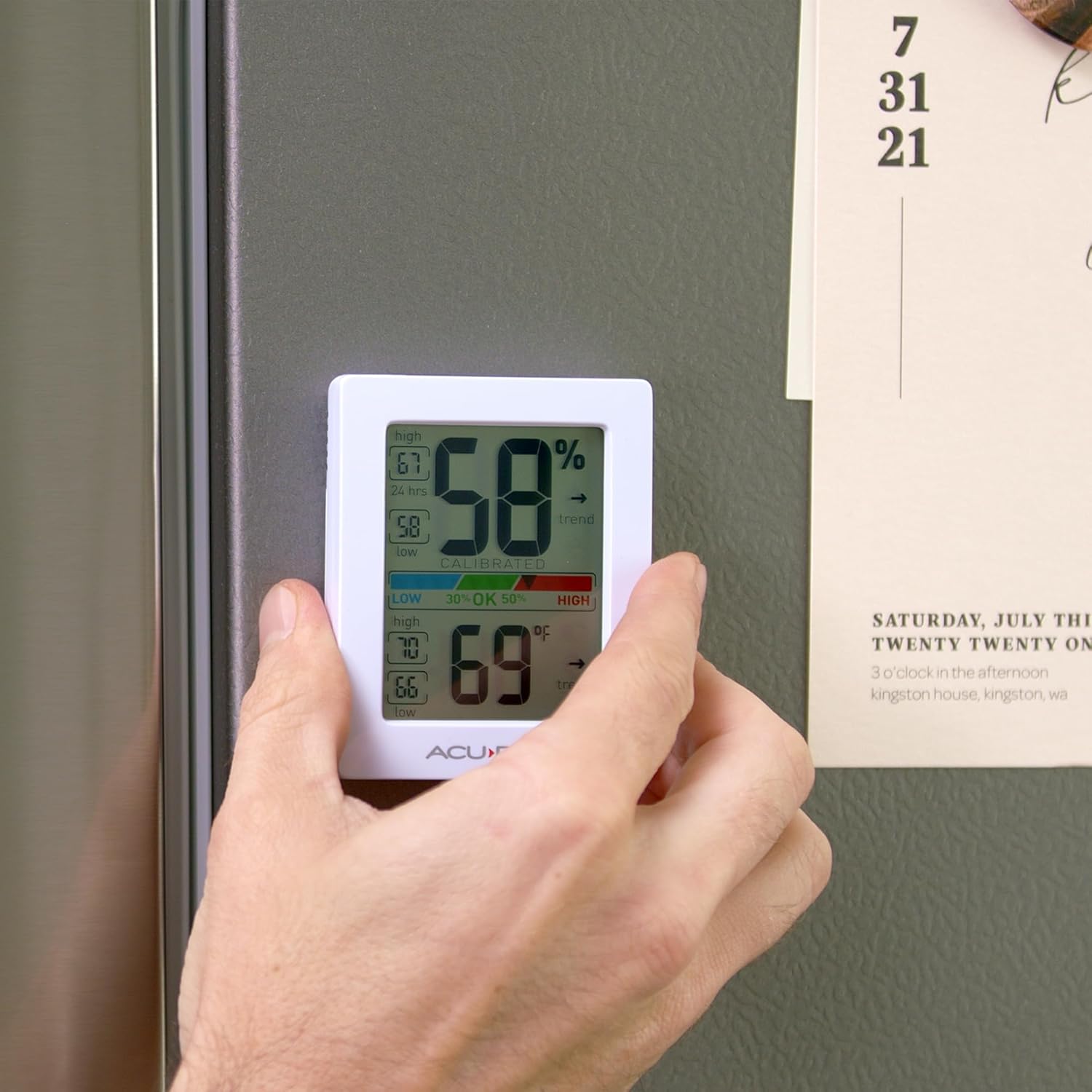 Buy now AcuRite Humidity Meter Hygrometer and Indoor Digital Thermometer with Temperature Gauge and Humidity Gauge, Room Thermometer Comfort Scale, 3 x 2.5 Inches, White (01083M) at indiglob india
