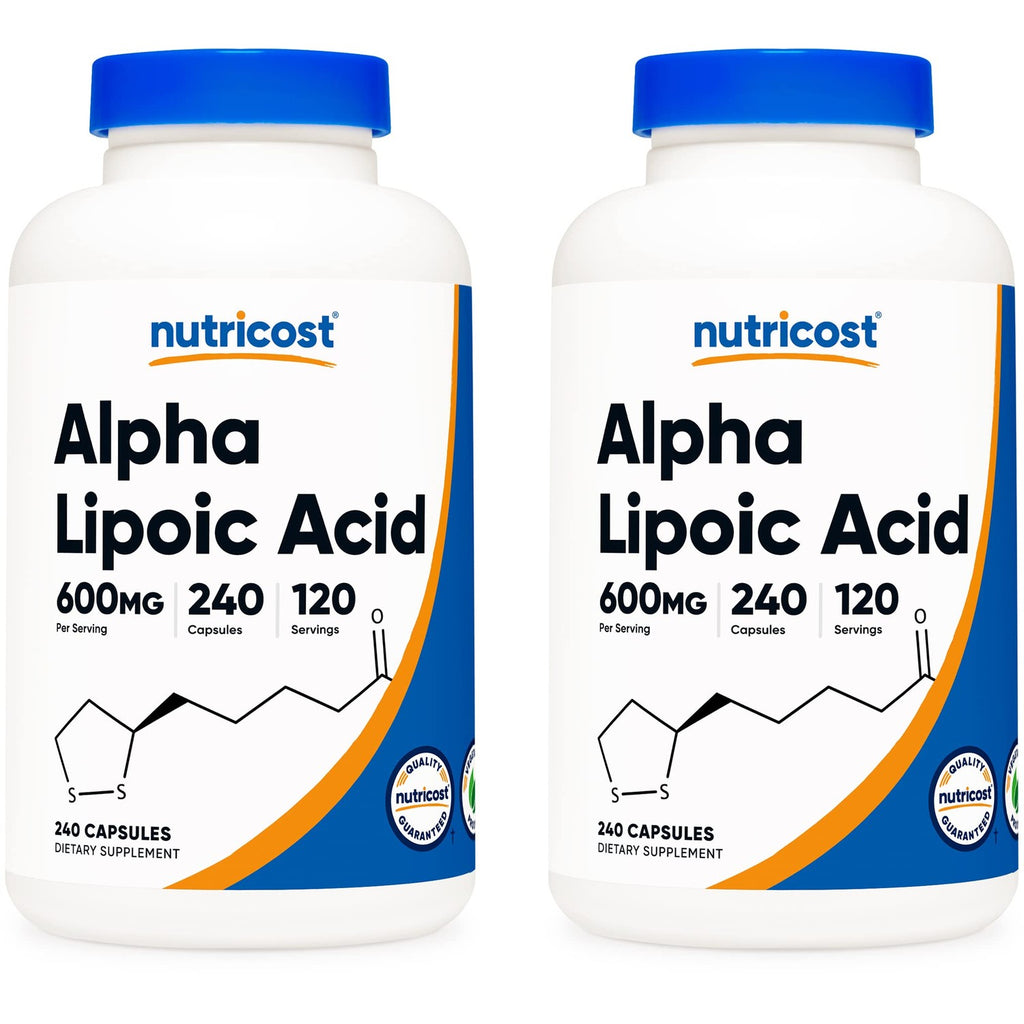 Nutricost Alpha Lipoic Acid 600mg Per Serving, 240 Capsules | Gluten Free, Vegetarian Capsules, Soy Free & GMO-Free