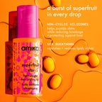 amika superfruit star lightweight hair styling + heat defense oil | heat protection, strengthen + reduce breakage, smooth frizz, add glossy shine | for all hair types