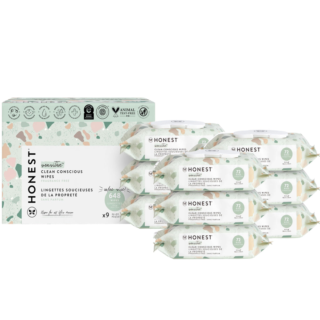 Buy now The Honest Company Hypoallergenic Multi-Use Baby Wipes for Sensitive Baby Skin Rainbow 60 Count Geo Mood 72 Count (Pack of 9) at indiglob india