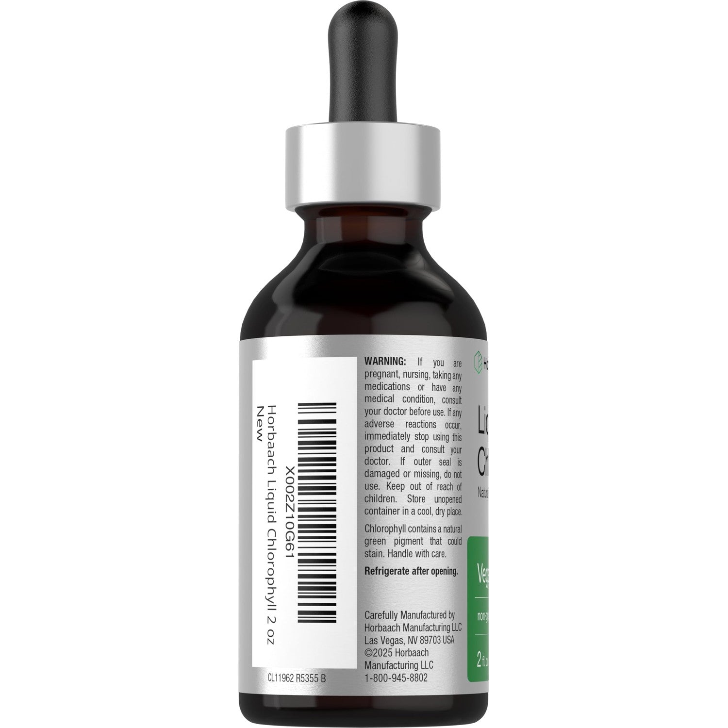 Horbäach Liquid Chlorophyll Drops | 2 fl oz | Natural Peppermint Flavor | Vegan, Non-GMO & Gluten Free Formula