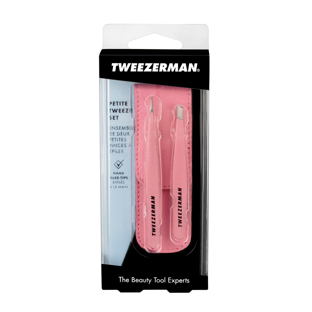 Tweezerman Exclusive Petite Tweeze Set for Eyebrows with Case Tea Rose