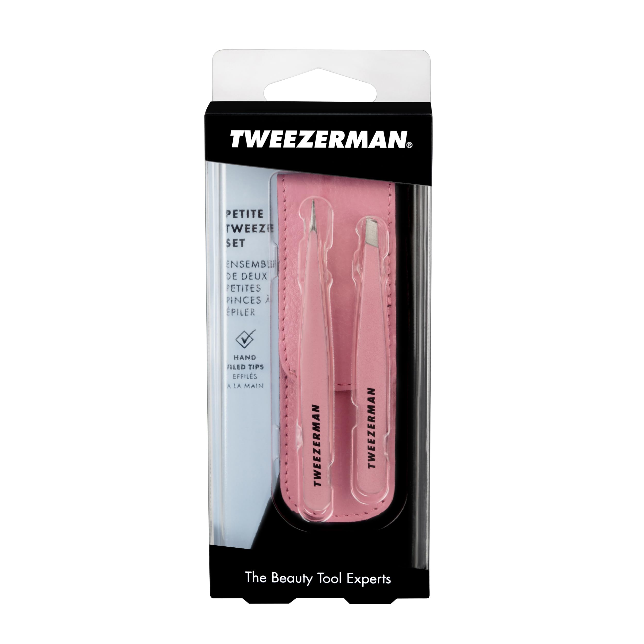 Tweezerman Exclusive Petite Tweeze Set for Eyebrows with Case Tea Rose
