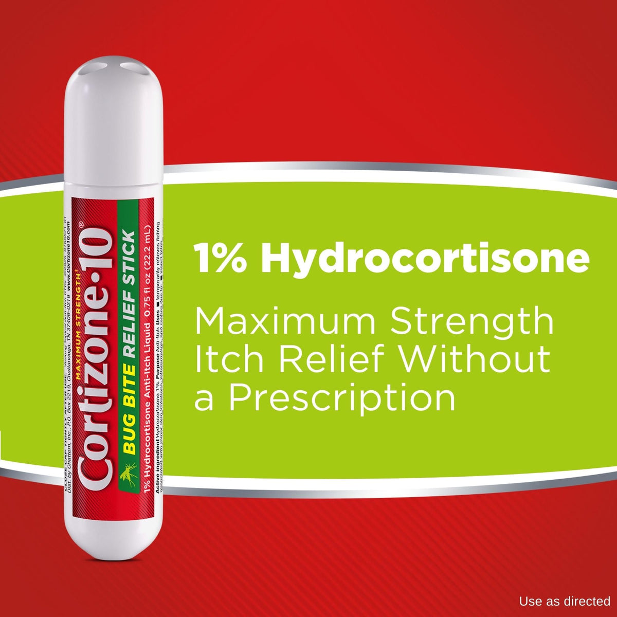 Cortizone-10 Maximum Strength Itch Relief Bug Bite Relief Stick 1% Hydrocortisone, Fast-Acting, Anti-Itch Liquid for Bug Bites, Rash, Eczema, Psoriasis, Poison Ivy, Oak, Sumac, .75 fl. oz, 4 pk