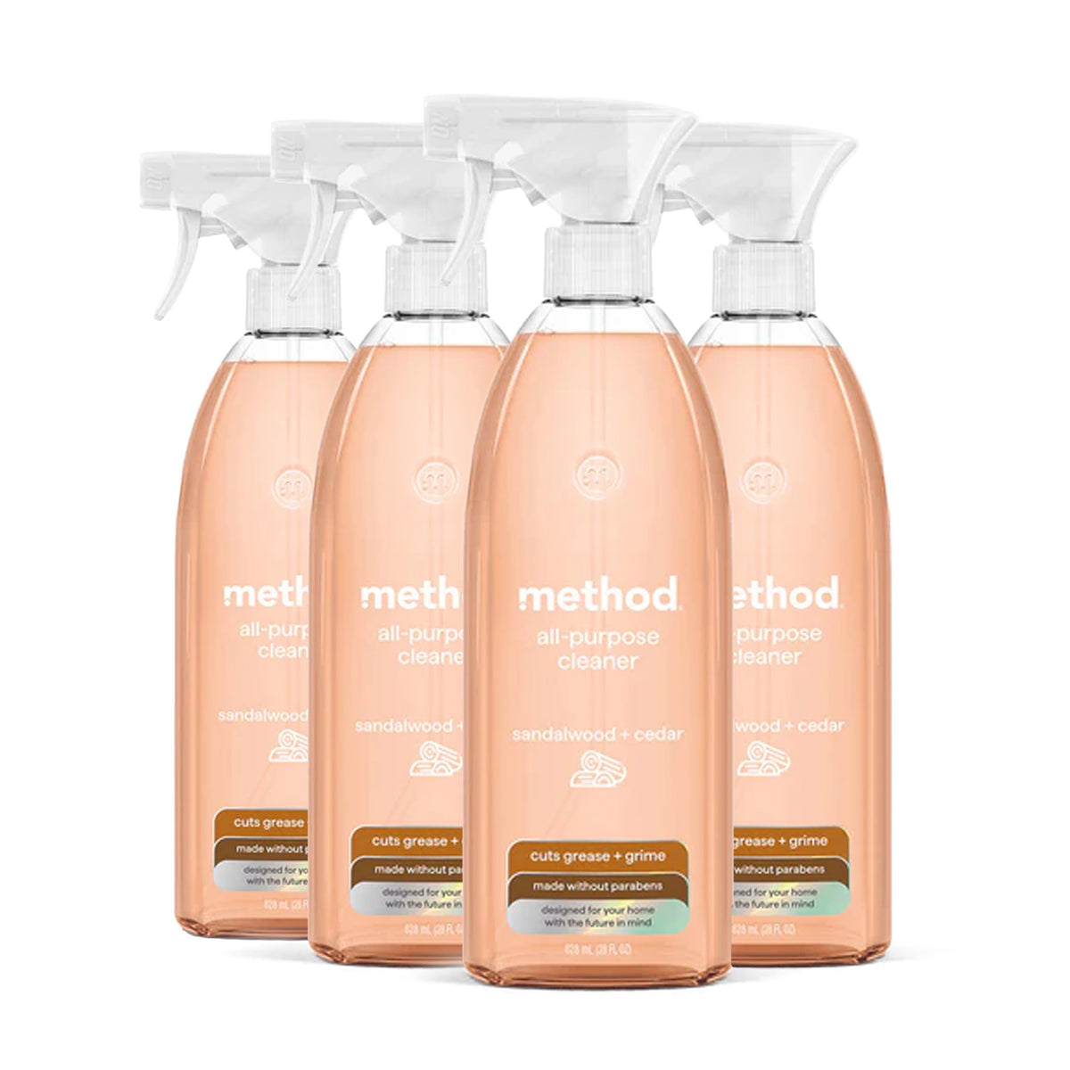 method All-Purpose Cleaner Spray, Sandalwood + Cedar, 28 fl oz, 4 pack