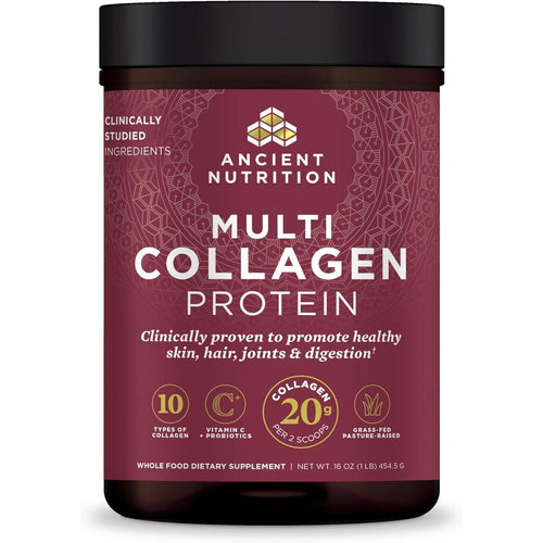 Buy now Ancient Nutrition Collagen Powder Protein with Probiotics, Unflavored Multi Collagen Protein with Vitamin C, 45 Servings, Hydrolyzed Collagen Peptides Supports Skin and Nails, Gut Health, 16oz at indiglob india