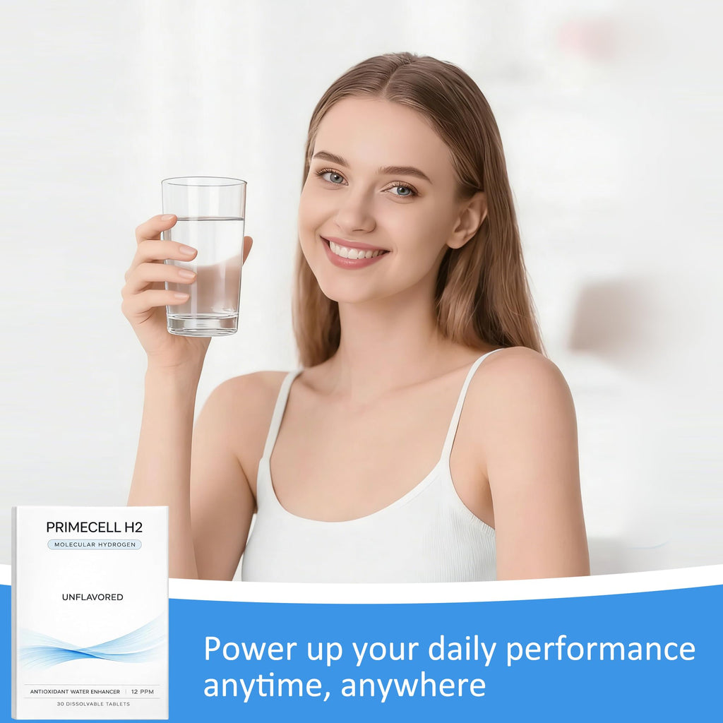 PrimeCell H2 Molecular Hydrogen Water Tablets with Magnesium – Antioxidant & Cellular Health Support, 30 Tablets