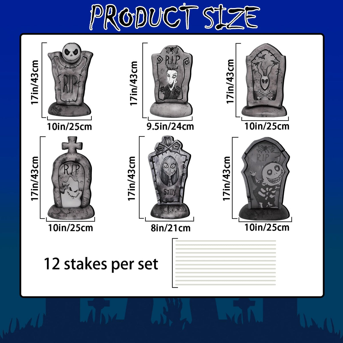 17Inch Halloween Yard Signs Tombstones Decorations Outdoor Graveyard