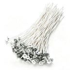 100 Piece Pre-Waxed Cotton Wick, 6 Inch with Tabs for DIY Candle Making