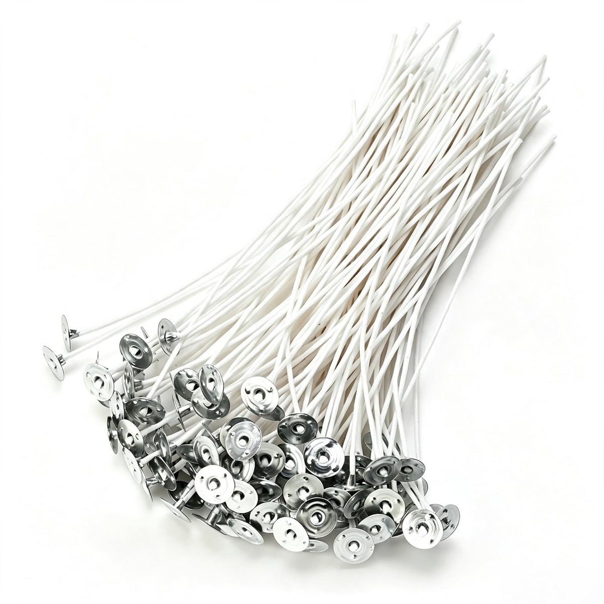 100 Piece Pre-Waxed Cotton Wick, 6 Inch with Tabs for DIY Candle Making