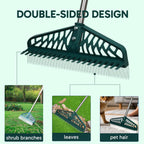 YEELOR Artificial Grass Rake Innovative Double Sided Turf Rake, 60-Inch Adjustable Handle for Cleaning and Fluffing Artificial Turf, Lawns, Carpets, Patios - Removes Leaves, Pet Hair & Debris