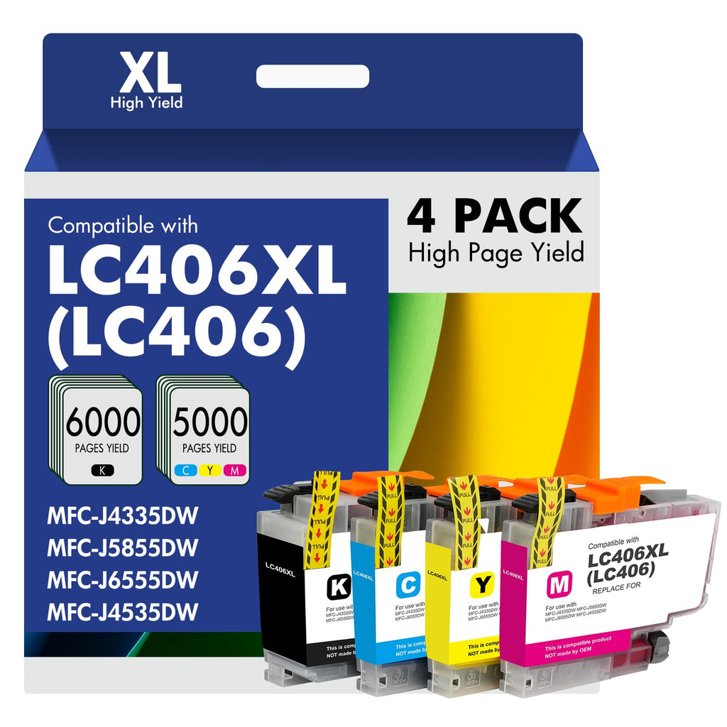LC406 LC406XL Ink Cartridges for Brother Printer MFC-J5855DW MFC-J4335DW