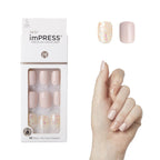 Buy now KISS imPRESS No Glue Mani Press On Nails, Design, 'Dorothy', Pink, Short Size, Squoval Shape, Includes 30 Nails, Prep Pad, Instructions Sheet, 1 Manicure Stick, 1 Mini File at indiglob india